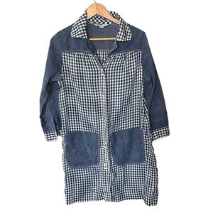Models Coat x Vintage Blue Gingham Button Down House Dress